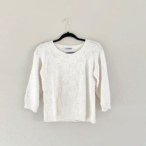 🌿Final Sale Vintage Ivory‎ Quilted Knit Sweater
